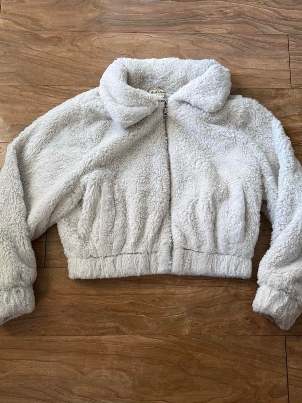 Derek Heart Cream Plush Sherpa Zip Jacket